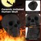 Black Realistic Human Ceramic Skull Fire Pit Decoration for Halloween for Outdoor and Indoor Use